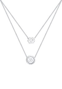 Elli LOTUSBLUME OM SYMBOL YOGA MANTRA LAYER - Halskæder - silberfarben