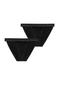 Slip in cotone nero con una texture liscia, vita elastica con logo e un taglio classico. Venduti in confezione da due.