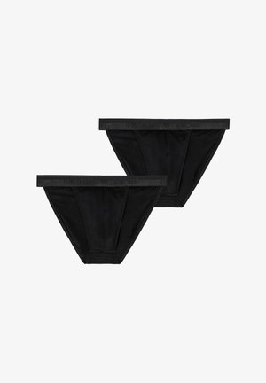 Bañadores de algodón negros con una textura suave, cinturilla elástica con logo y un corte clásico. Vendidos en un paquete de dos.