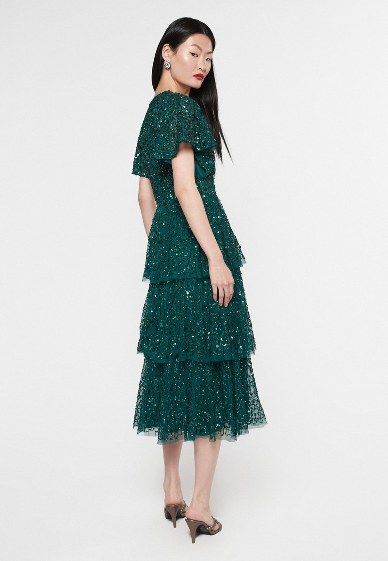 sachin and babi light blue dress Suzhoufashion Emerald Green Prom Dress Tiered A-Line Halter Long Formal Dress with Slit main image 1