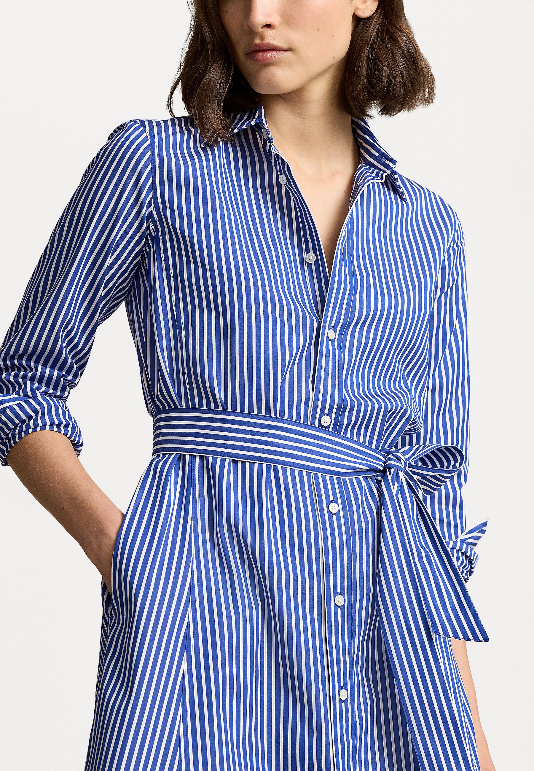 Polo Ralph Lauren BELTED STRIPED COTTON SHIRTDRESS - Shirt