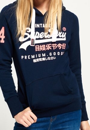 Hoodie - mottled dark blue