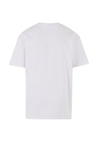 White cotton t-shirt with a classic crew neck and short sleeves. The back features a smooth, plain surface without patterns or graphics.