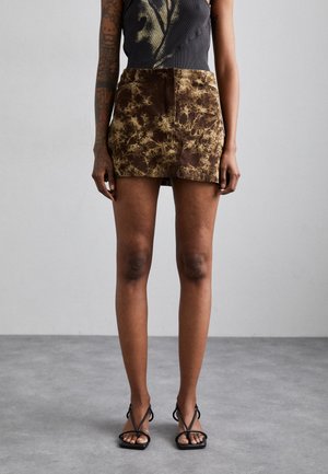 SKIRT - A-line skjørt - dyed brown