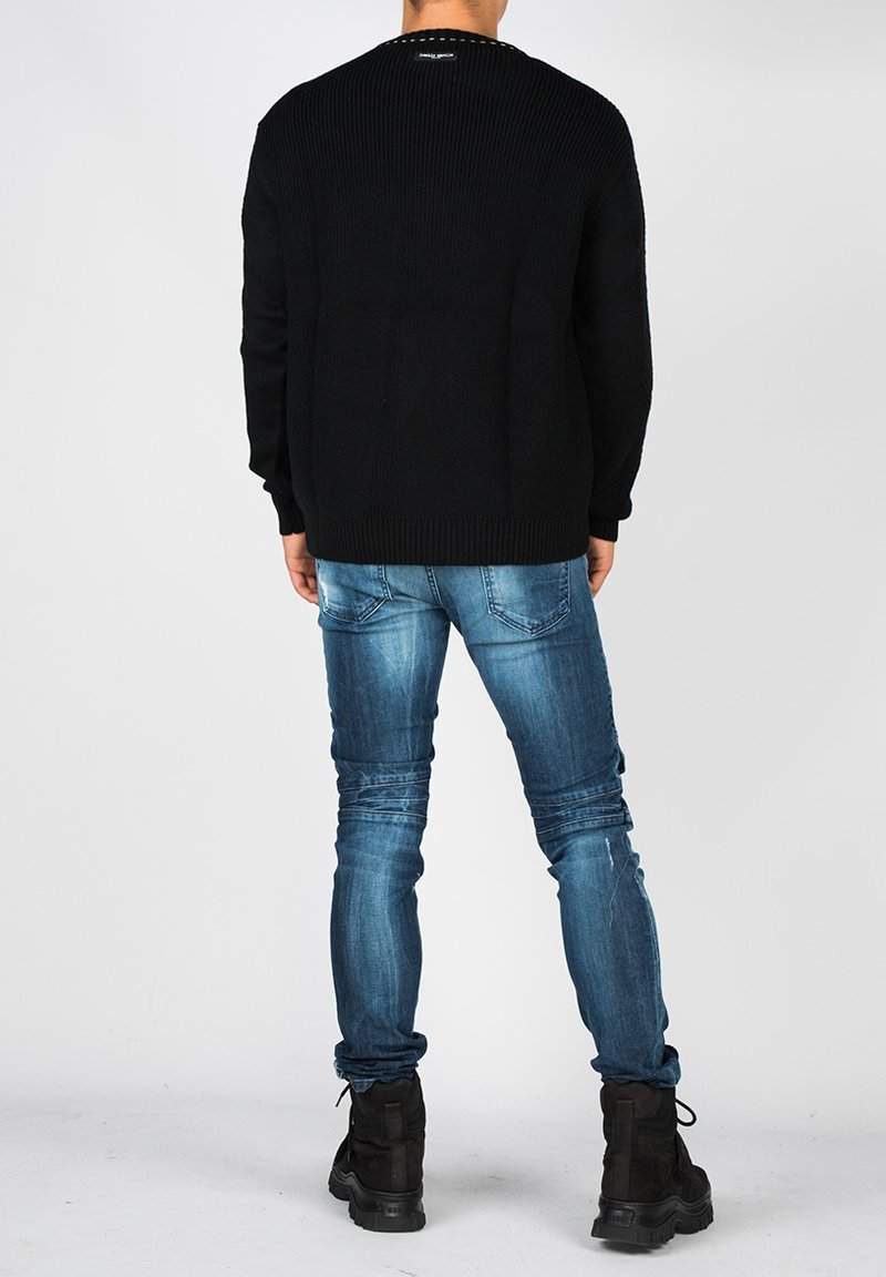 Herren Strickjacken | Frankie Morello Strickpullover schwarz - FX64179 Herren Strickjacken | Frankie Morello Strickpullover schwarz - FX64179