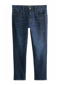 Vaqueros de denim azul oscuro con un corte recto clásico. Cuentan con cinco bolsillos, lazos para cinturón y costuras en contraste.