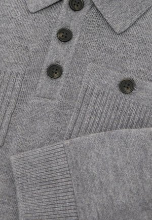 Reiss, RECTORY HALF-BUTTON TWIN-POCKET  - Poloshirts - grey melange