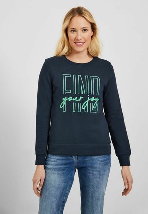 BASIC MIT WORDING - Sweater - blau