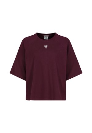 Eight 2 Nine, EIGHT 2 NINE SHIRT MIT KLEINEN BESTICKUNGEN - Basic T-shirt - dark-red
