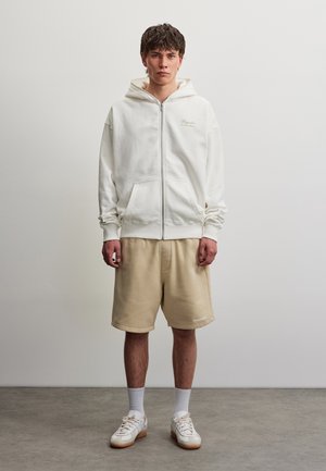 Pegador, LOGO HEAVY SWEAT SHORTS UNISEX - Shorts - washed khaki beige white