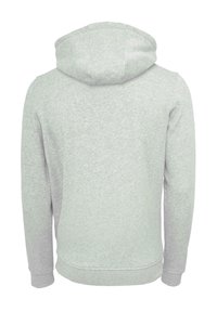 Grå hoodie med standardpassform, mjuk textur och justerbar dragsko på huvan. Ärmar och fåll är ribbade för en tät passform.
