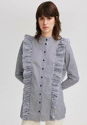 Touché Privé RUFFLE DETAIL - Pogājama blūze - navy blue