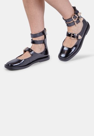 Ankle cuff ballet pumps - nero