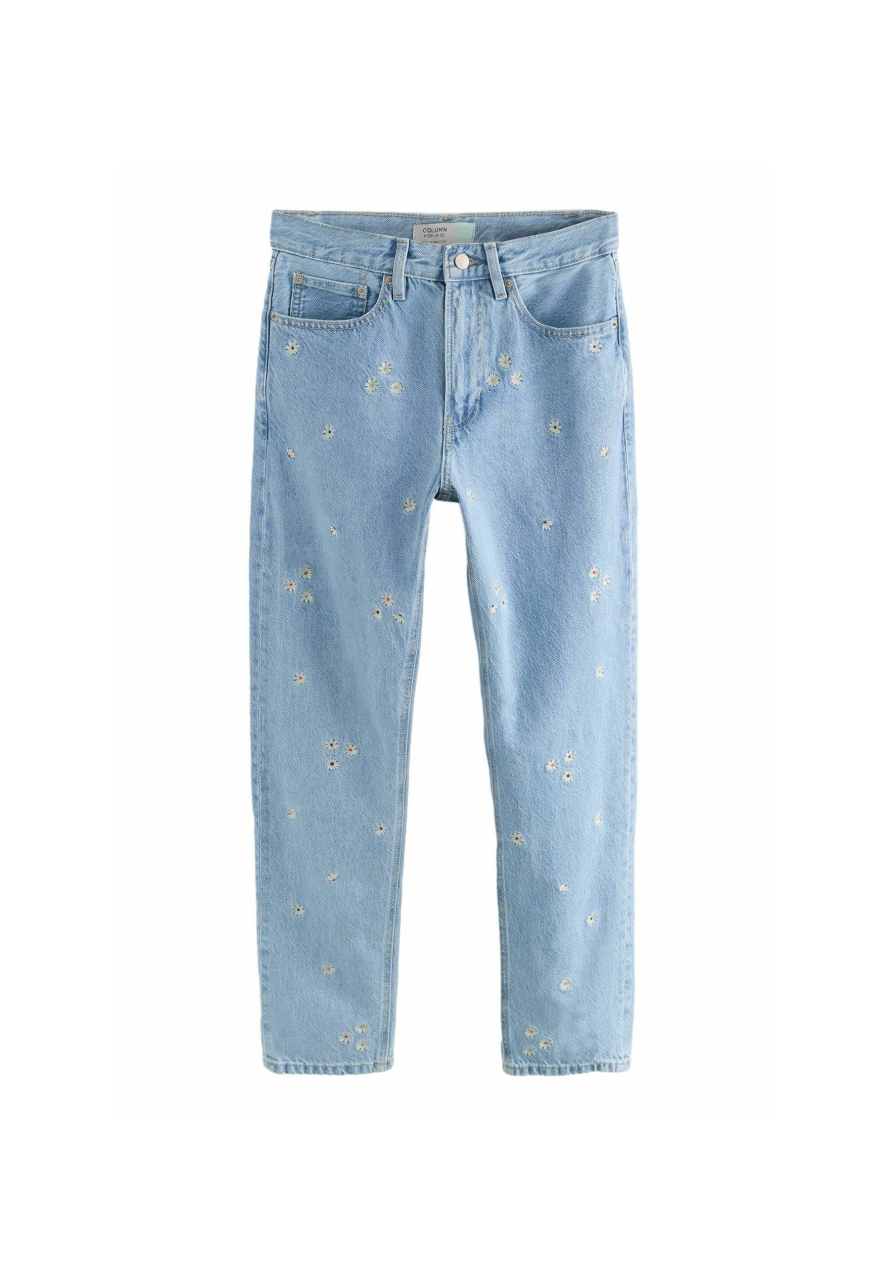 Next Jeans Tapered Fit - embroidered floral blue/blue - Zalando