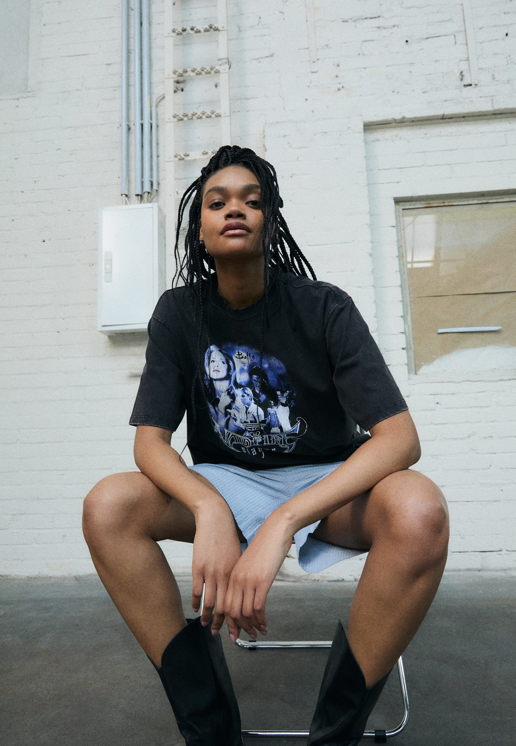 adidas Originals BUFFY TEE - Print T-shirt - black - Zalando