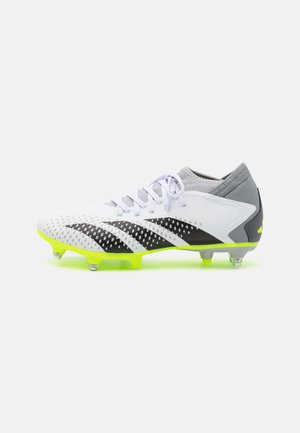 PREDATOR ACCURACY.3 SG - Screw-in stud football boots - footwear white/core black/lucid lemon