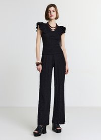 Calliope VOLANT TESSUTO BUBBLE - T-shirt con stampa - ultrablack