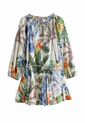 TALL FIT - LONG SLEEVE MINI - Denné šaty - cream navy