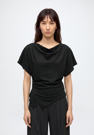 ONLY, ONLEMBER WATERFALL TOP - Обикновена тениска - black