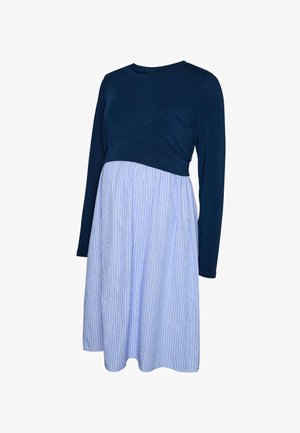 MAMALICIOUS, MLANNIE JUNE LS MIX ABK DRESS 2F - Vestido informal - pageant blue detail:wo striped bottom