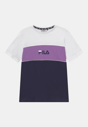 BETTY BASIC BLOCKED TEE UNISEX - T-shirt print - black iris/bright white/amethyst orchid