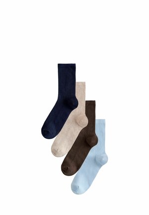 ANKLE 4 PACK - Calcetines - chocolate brown/blue