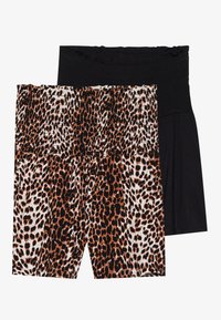 2 PACK - Shorts - black/beige