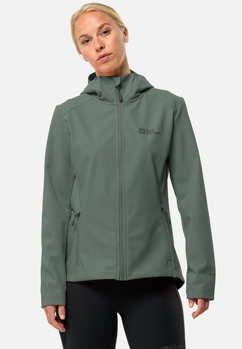 Jack Wolfskin BORNBERG HOODY - Giacca softshell - hedge green