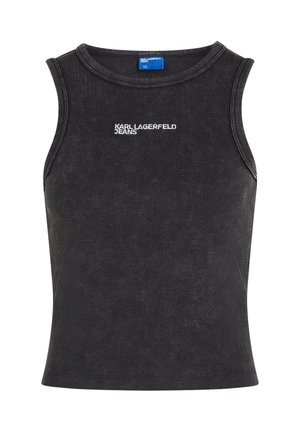 Karl Lagerfeld Jeans, WASHED RIBBED - Μπλούζα - black