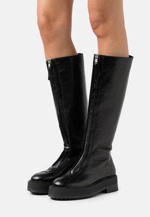 Stivali con plateau - black