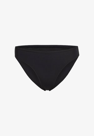 Sottomarino bikini nero realizzato in tessuto liscio e elastico; presenta una vita bassa e bordi privi di cuciture per un fit confortevole.