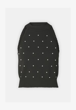 ONLY, BIANKA SL PEARL HALTERNECK - Μπλούζα - black