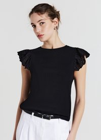 Calliope COSTINA VOLANT - T-shirt con stampa - ultrablack