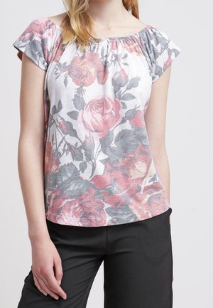 T-shirt med print - sand