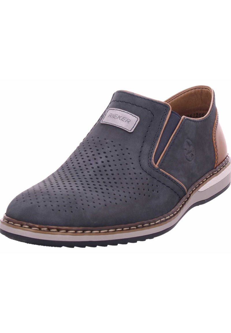Scarpe Rieker L7561-14 Donna – Pelle Blu/multi, Slip On Con Lacci, Resistenti All'acqua