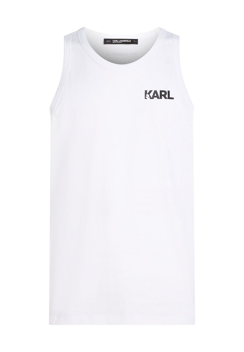 KARL LAGERFELD KARL LOGO TANK TOP - Camiseta de baño - white/blanco ...