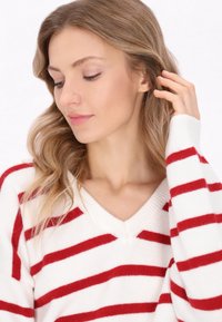 DreiMaster Trui - offwhite red stripe