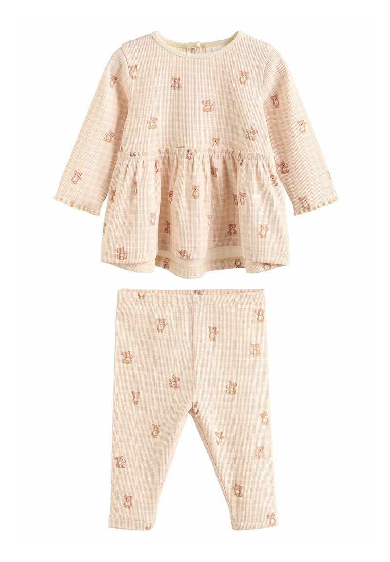 Next - REGULAR FIT-2 PIECE FRILL SET - Legíny – nohavice - pink gingham bear print, Zväčšiť