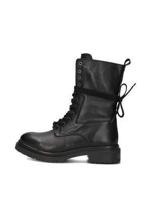 Enkellaarsjes met plateauzool - zwart