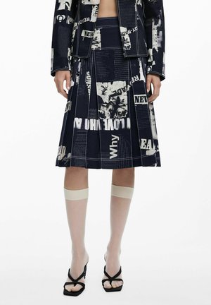 MIDI WITH NEWSPAPER PLEATS - Gonna a pieghe - black