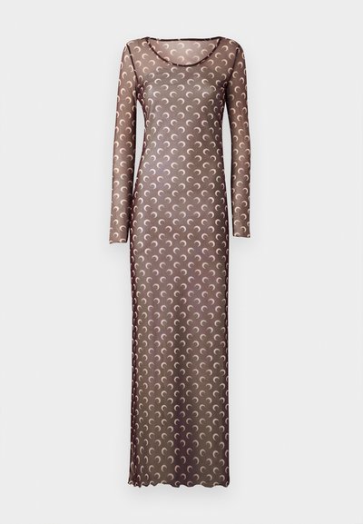 MARINE SERRE MOON PRINTED PANELLED DRESS - Vestido comprido - brown