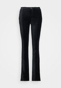 HIGH-RISE STRETCH VELVET BOOT TROUSER - Nadrágok - black