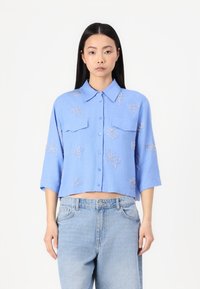 Object OBJMIKA CROPPED SHIRT - Camicia - cornflower blue