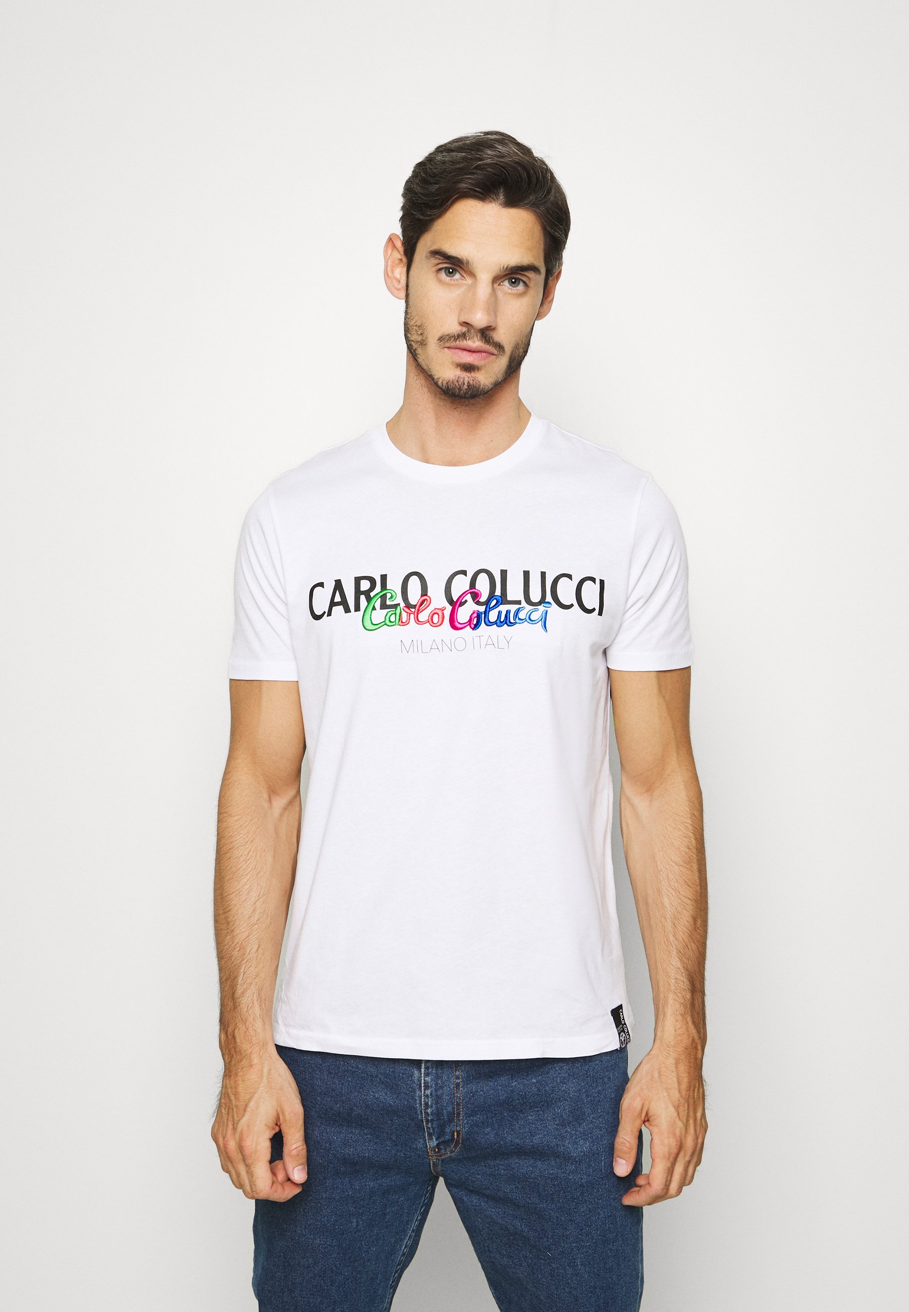 Carlo Colucci PRIDE SHIRT T shirts med print weiss Carlo Colucci Poloskjorter - weiss
