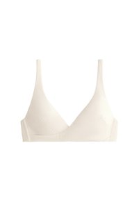 PIQUÉ CROSSOVER HALTER - Bikini top - beige