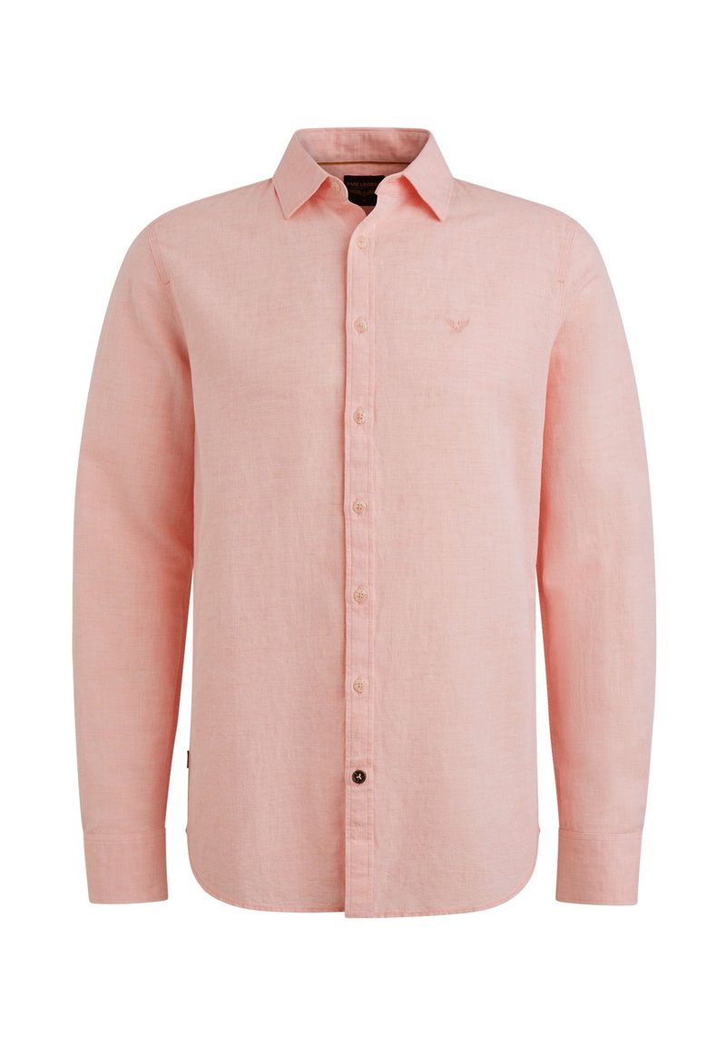 Chemise à manches longues en satin de soie pour homme - Style décontracté et formel - Rose uni et blanc, 1501, S