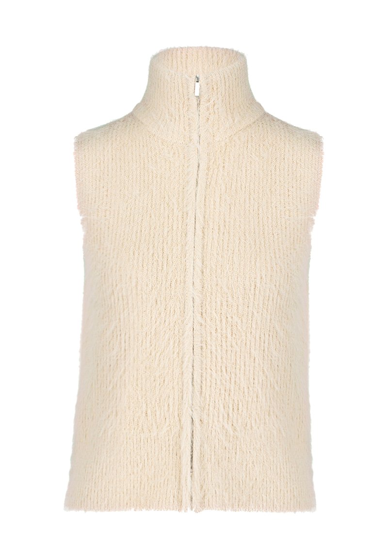 GILET SANS MANCHES ZERO - Coton Beige Rayé Bleu - Taille 36FR - Occasion TB état
