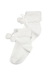 Ewers NEWBORN POM POM 2 PACK - Socks - latte