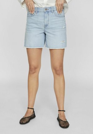 HIGH WAIST - Shorts vaqueros - light blue denim