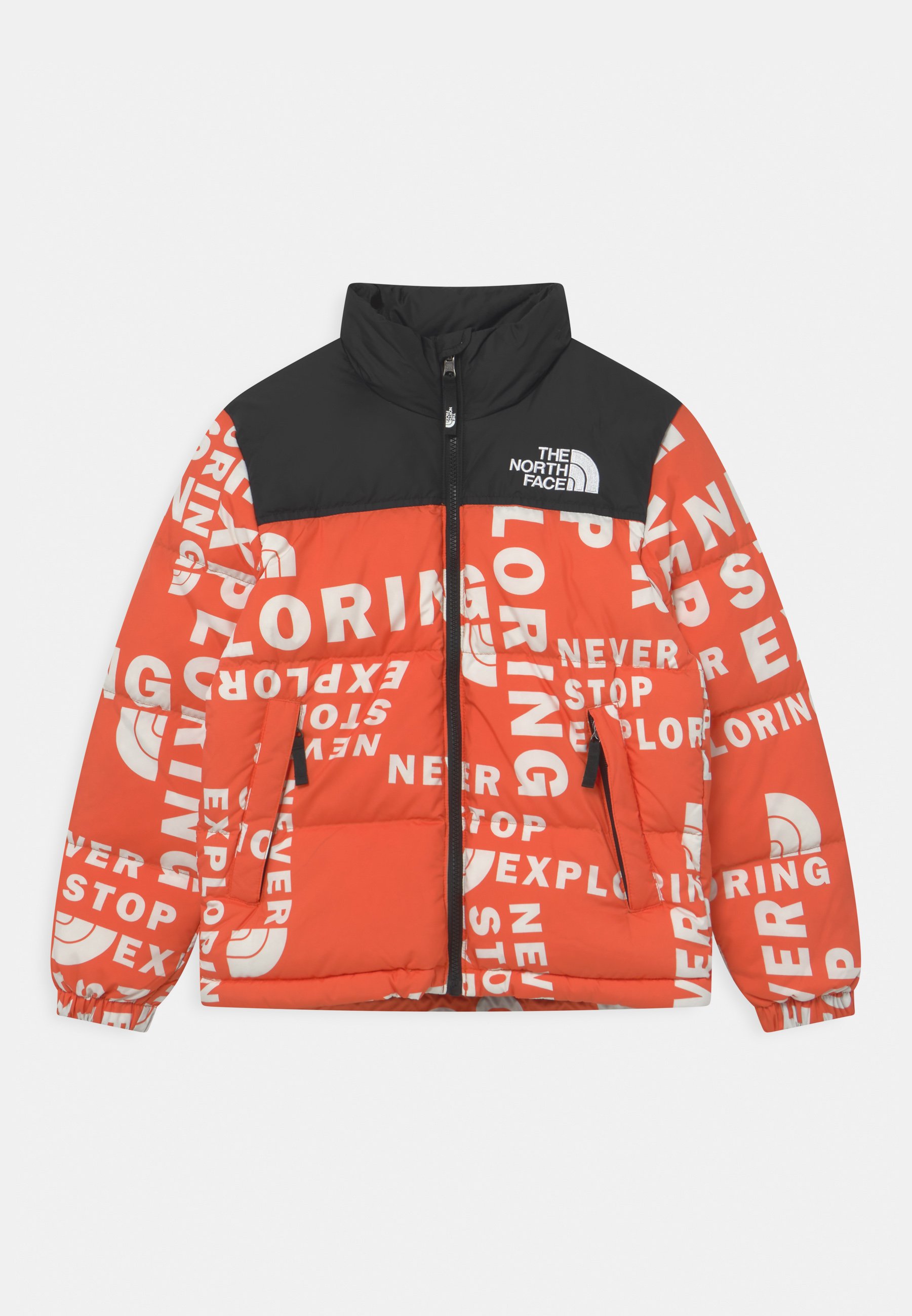 north face orange down jacket
